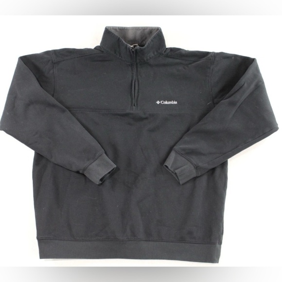 Columbia Men Charcoal Quarter-Zip Fleece Long Sleeve Mock Neck Size Large - Picture 1 of 8